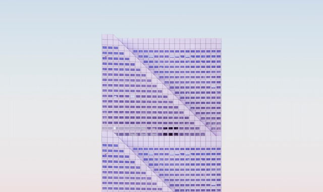 Moderne Architektur vor hellem Himmel